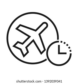 Delay flight. Simple line icon. Isolate on white background.