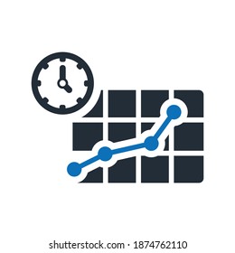 Delay history icon.time,plan,statistics (vector illustration)