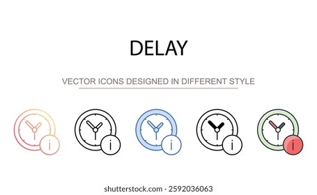 Delay icon design with white background stock illustration