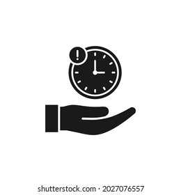 Delay icon flat style isolated on white background. Vector illustration