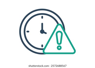 Delay icon. line icon style. clock with exclamation mark. icon related to time and date. time elements vector illustration