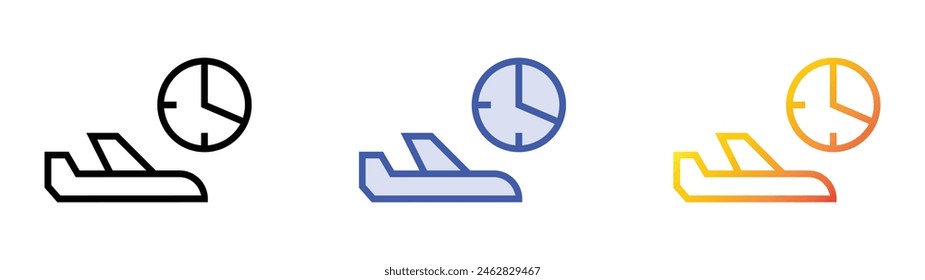 delay icon. Linear, Blue Fill and Gradient Style Design Isolated On White Background