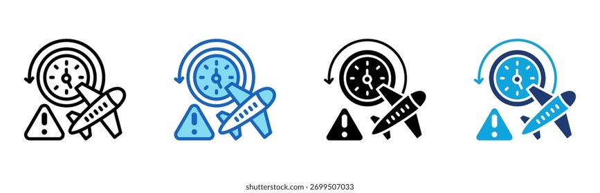 Ícone de atraso - Ilustração de vetor de vários estilos