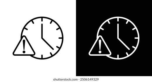 Delay icon set in black and white stroke.