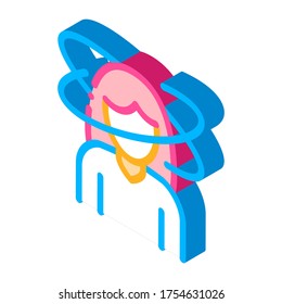 Retraso En el signo isométrico del vector de menstruación. ilustración de símbolo aislado de color