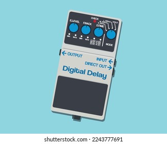 delay pedal illustration vector in minimalistic style