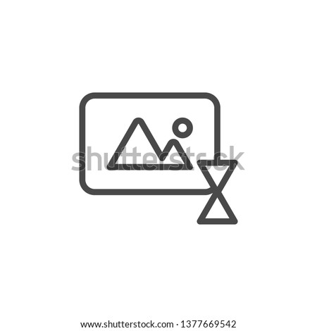 Delay, photo, time vector icon. Multimedia minimalist outline vector icon.