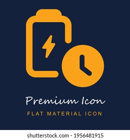 Retrasar material premium ui ux icono vector aislado en colores azul marino y naranja