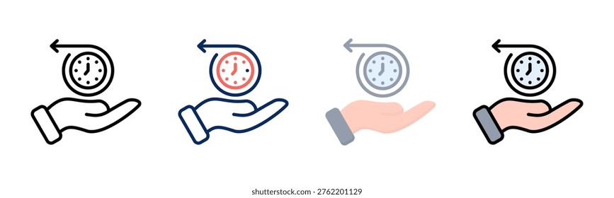 Delay Recovery icon set multiple style collection