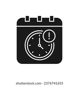 Delay schedule icon flat style isolated on white background. Vector illustration