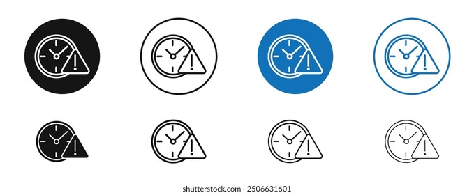 Delay vector icon in black and blue colors