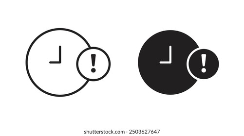 Delay vector icon in solid and outline style