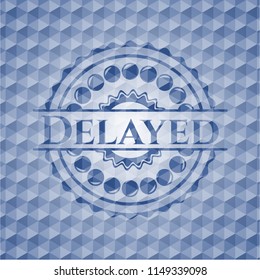 Delayed blue hexagon emblem.