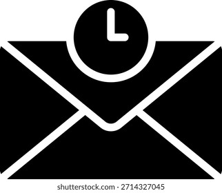 Icono de glifo de mensaje de correo electrónico retrasado