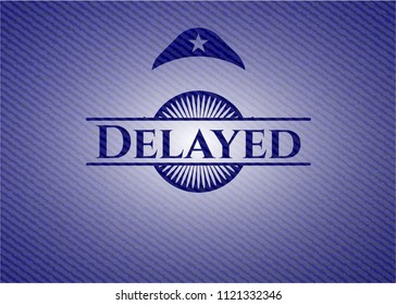 Delayed emblem with jean high quality background
