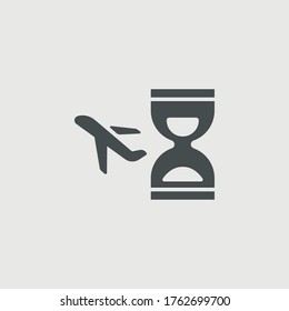 Delayed flight vector icon illustration sign
