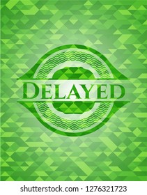 Delayed green emblem with mosaic background