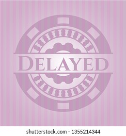 Delayed pink emblem. Vintage.