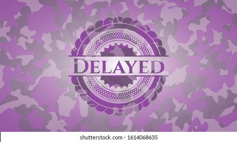 Delayed pink on camo texture. Vector Illustration. Detailed.