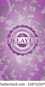 Delayed pink on camouflage texture. Vector Illustration. Detailed. 