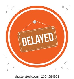 Delayed red vector banner illustration isolated on white background