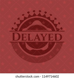Delayed retro red emblem