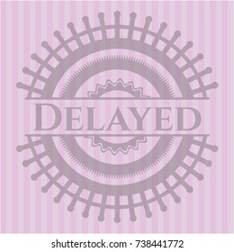 Delayed retro style pink emblem