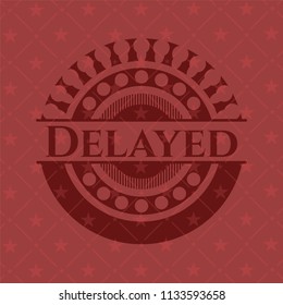Delayed retro style red emblem