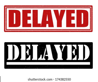 Delayed set of grunge stamps, vector illustration