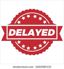 Delayed stamp icon grunge distressed style