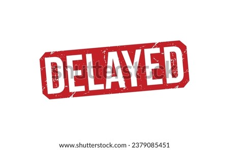 Delayed stamp red rubber stamp on white background. Delayed stamp sign. Delayed stamp.