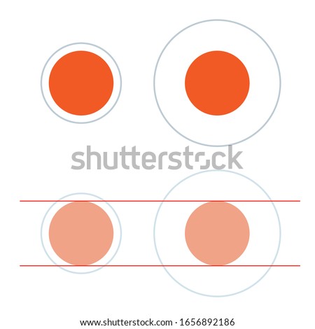 Delboeuf illusion. The two orange circles are exactly the same size. 