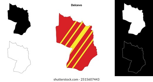 Conjunto de mapas de delineamento do município de Delcevo