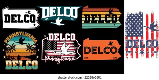 DELCO PENNSYLVANIA EST 1789 T-SHIRT DESIGN