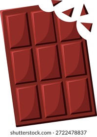 A delectable brown chocolate bar, partially eaten, revealing its rich texture and inviting taste, perfect for a sweet treat.