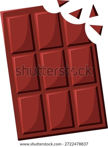 A delectable brown chocolate bar, partially eaten, revealing its rich texture and inviting taste, perfect for a sweet treat.