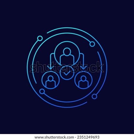 delegate or assign icon, linear design
