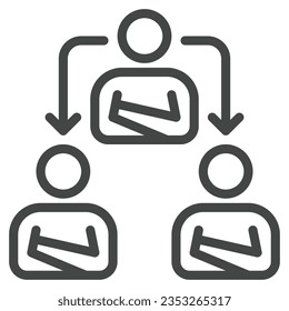 delegate icon  vector illustration design, Business line Assignment, Group Management, Employee Delegating
