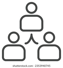 diseño de ilustración vectorial de icono delegado, asignación de línea de negocio, administración de grupo, delegación de empleado
