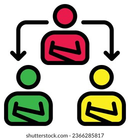 ilustración vectorial de icono delegado, trabajo en equipo, empresario 
