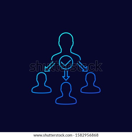 delegate, task delegation icon, linear