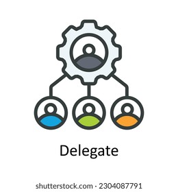Delegate vector Fill outline Icon Design illustration. Time Management Symbol on White background EPS 10 File