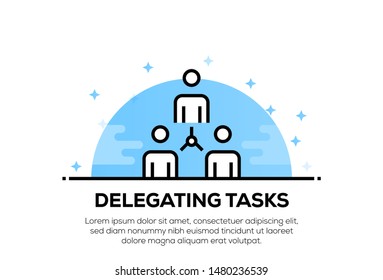 DELEGATING TASKS AND ILLUSTRATION ICON CONCEPT