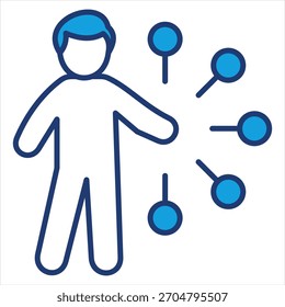 Ilustração do vetor do ícone azul da delegação