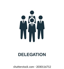 Delegation flat icon. Colored sign from leadership collection. Creative Delegation icon illustration for web design, infographics and more