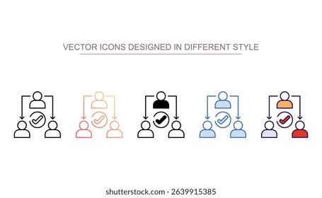 Delegation icon design with white background stock illustration