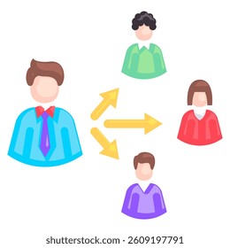 Delegation icon in Flat style.