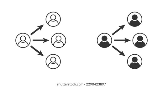 Delegation icon. Leadership traits icon. Vector illustration.