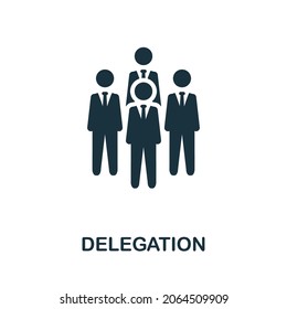 Delegation icon. Monochrome simple element from leadership collection. Creative Delegation icon for web design, templates, infographics and more