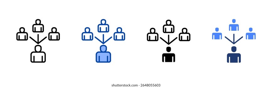 Delegation icon set multiple style collection